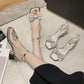 All-match Fashionable Women's Shoes Korean Thick Heel Open Toe Buckle High Heels Women's Summer Roman Sandals