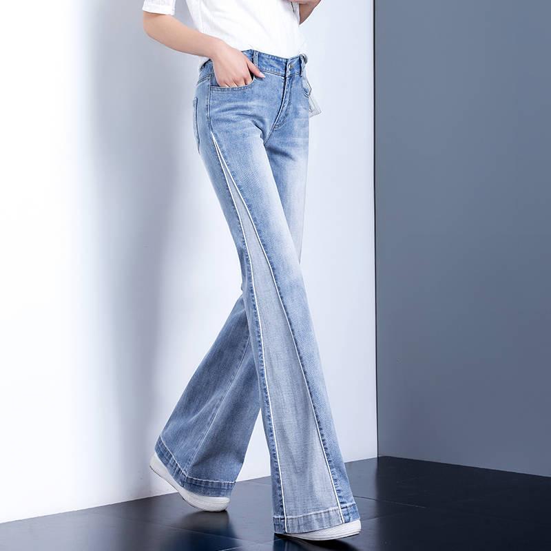 High Waist Denim Women Flare Pants Street Sexy Vintage Ladies Flared Trousers Bell Bottom Jeans