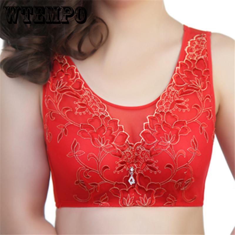 White Lace Perspective Bra Women Sexy Lingerie Embroidery Floral Bralette Plus Size Women 'S Bras
