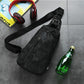 Chest Bag Men's Multi-layer Zipper with Headphone Hole Messenger Bag Outdoor Sports Shoulder Bag