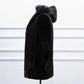 Mink Whole Mink Leather Coat Men's Lapel Mid-length Button and Hooded Fur Coat