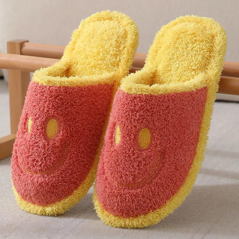 Autumn and Winter Cotton Slippers for Men and Women Home Indoor Warm and Non-slip Couple Wool Slippers