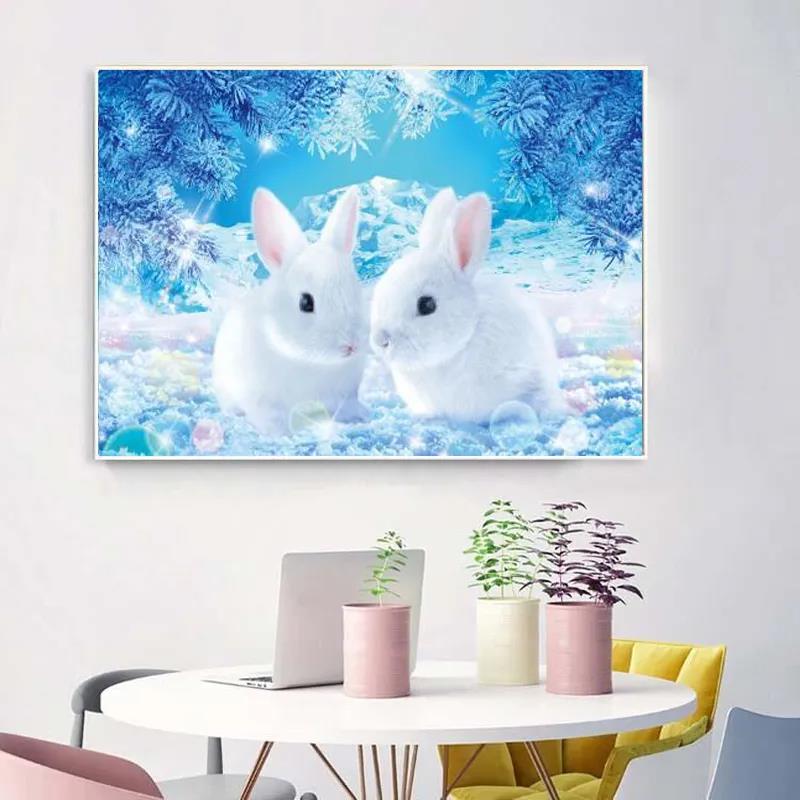 Cartoon Rabbit Diamond Painting for Beginners Point Sticking Brick Stone Show Cross Stitch Living Room Full of Diamond Diamond Painting