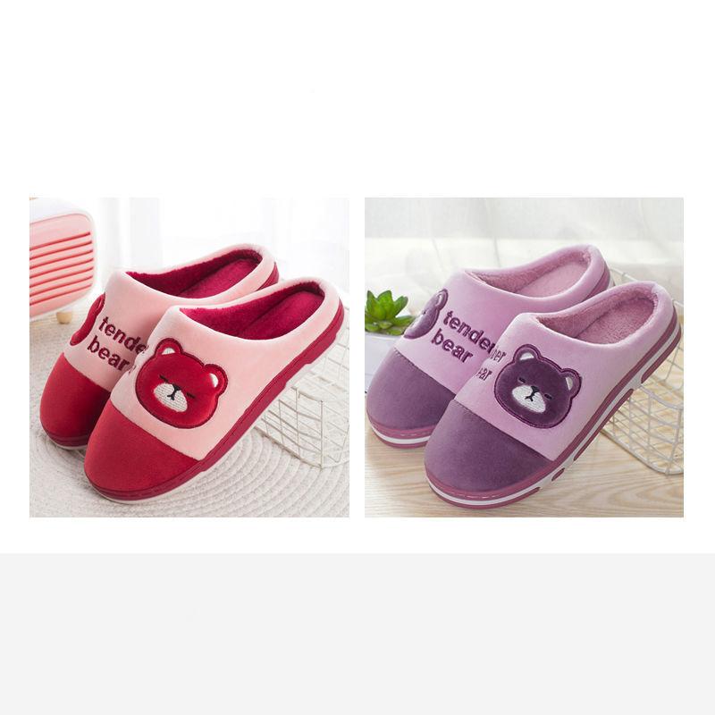 Household Couple Slippers Warm Thick Plush Slippers Winter Unisex Indoor Cotton Slippers