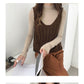 Autumn and Winter Women's V-neck Knitted Pullover Sleeveless Wild Vest with Retro Twist Bottoming