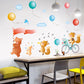 Kindergarten boy baby room wall decoration small animal stickers music symbol color balloon sticker