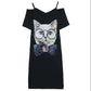 Summer Women's Strapless Sling Dress Women's Loose Mid-length Short Sleeve T-shirt Skirt Casual Comfortable Fabric Soft Women's Straight Dress