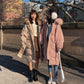 Women's Mid-length Down Padded Jacket Korean Version of Thick Bread Jacket Coat with Loose and Classic Big Fur Collar