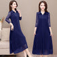 Summer Fashion Blue Plus Size Dress Vintage Print Mulberry Silk Midi Dress Elegant Women Bodycon Party Vestidos