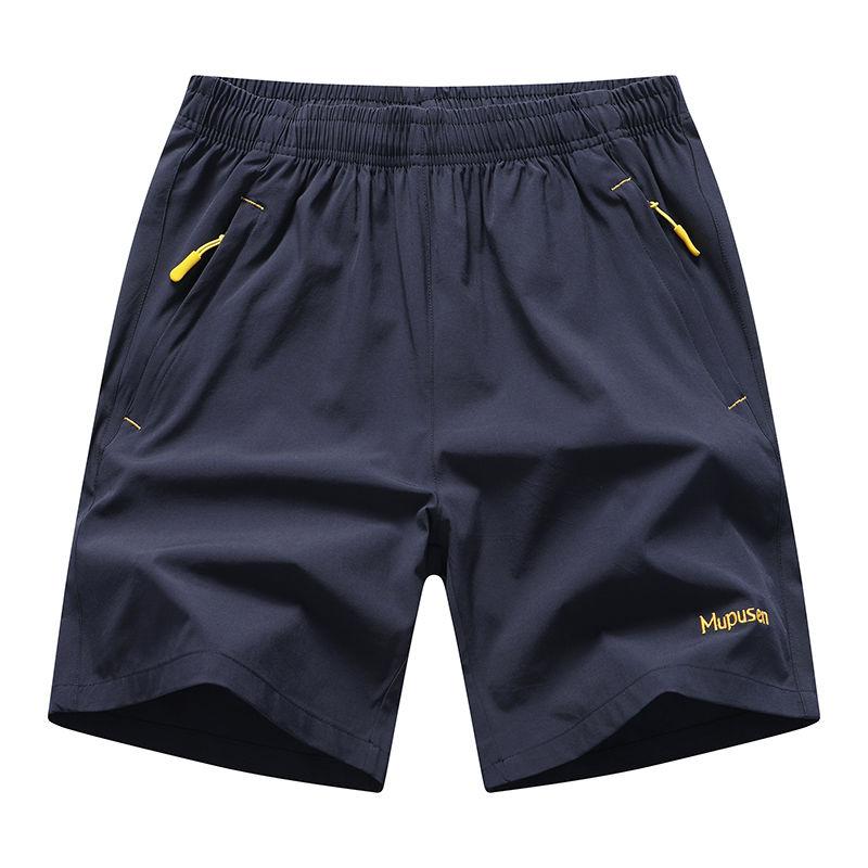 Summer Shorts Male Zipper Pocket Large Size Loose Five-point Pants Quick-drying Breathable Stretch Sports Pants Thin Casual Pants
