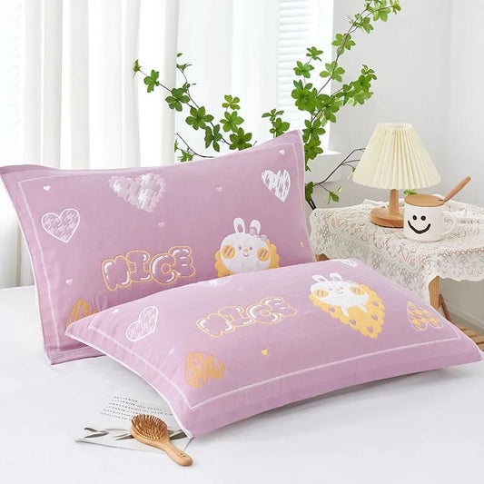 A Pair of Cotton Pillowcases Thickened Household Pillowcases Soft Skin-friendly Student Dormitory Pillow Covers