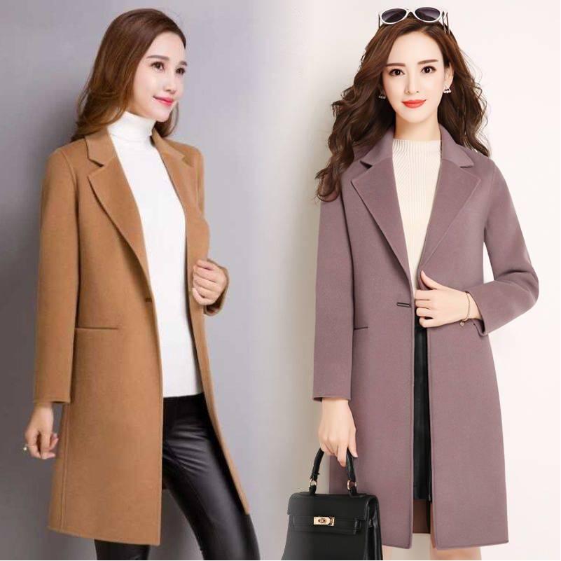 Winter Wool Coat Women Casaco Feminino Ladies Autumn Jacket Slim Long Woolen Coats Women Overcoat