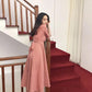 Dress Women Plaid V-neck long Sleeve Loose Fashion Leisure Sweet Korean Style Backless Lace-up Chic Student Ulzzang All-match