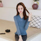 Autumn and Winter Solid Color V-neck Sweater Short Women's Small Slim Knit Sweater Women