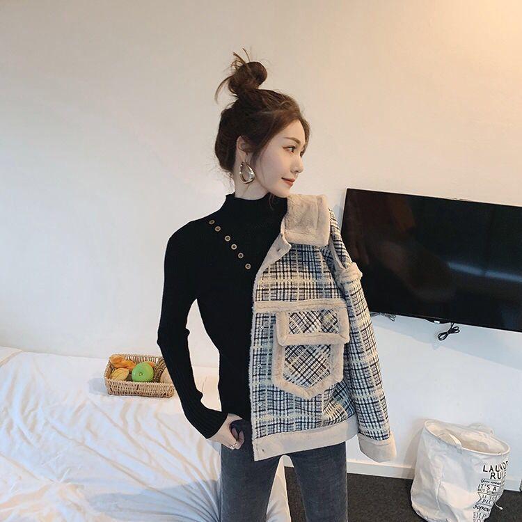 Plus Velvet Thick Fur All-in-one Granular Velvet Jacket Fashion Sexy Short Loose Lamb Wool Female Jacket