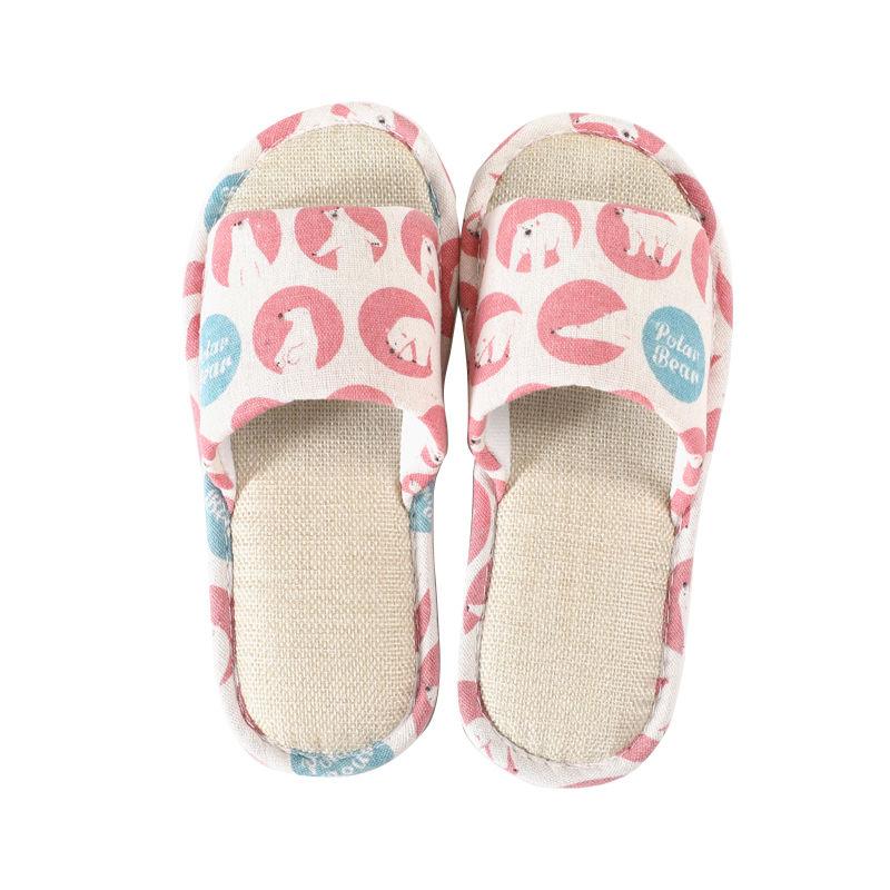 Linen Slippers Men's Summer Floor Sandals and Slippers Non-slip Home Indoor Ladies Four Seasons Slippers