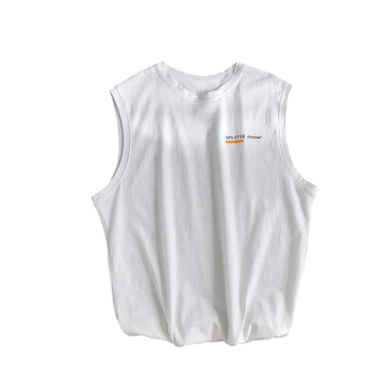 Summer Loose and Simple Sleeveless T-shirt Male Student Sports and Fitness Waistcoat Vest