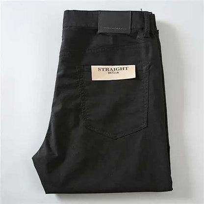 Spring and Summer Thin Section Breathable Comfortable Twill Cotton Men's Slim Business Straight Casual Trousers Trousers