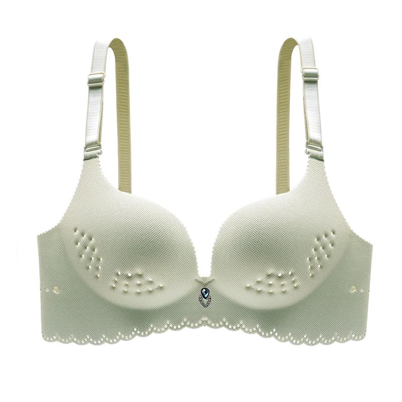 Lace-up Bra Summer Thin Section Seamless Breathable Bra Underwear Women's No Steel Ring Adjustable Push-up Bra