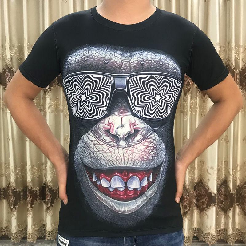 Short-sleeved T-shirt large size men's clothing summer 3D digital printing T-shirt male personality