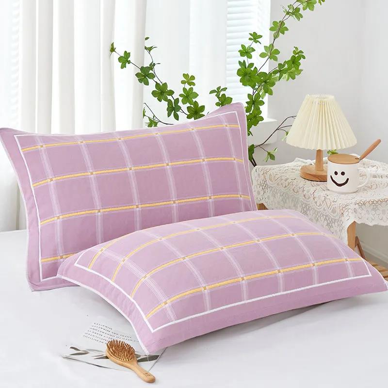 A Pair of Cotton Pillowcases Thickened Household Pillowcases Soft Skin-friendly Student Dormitory Pillow Covers