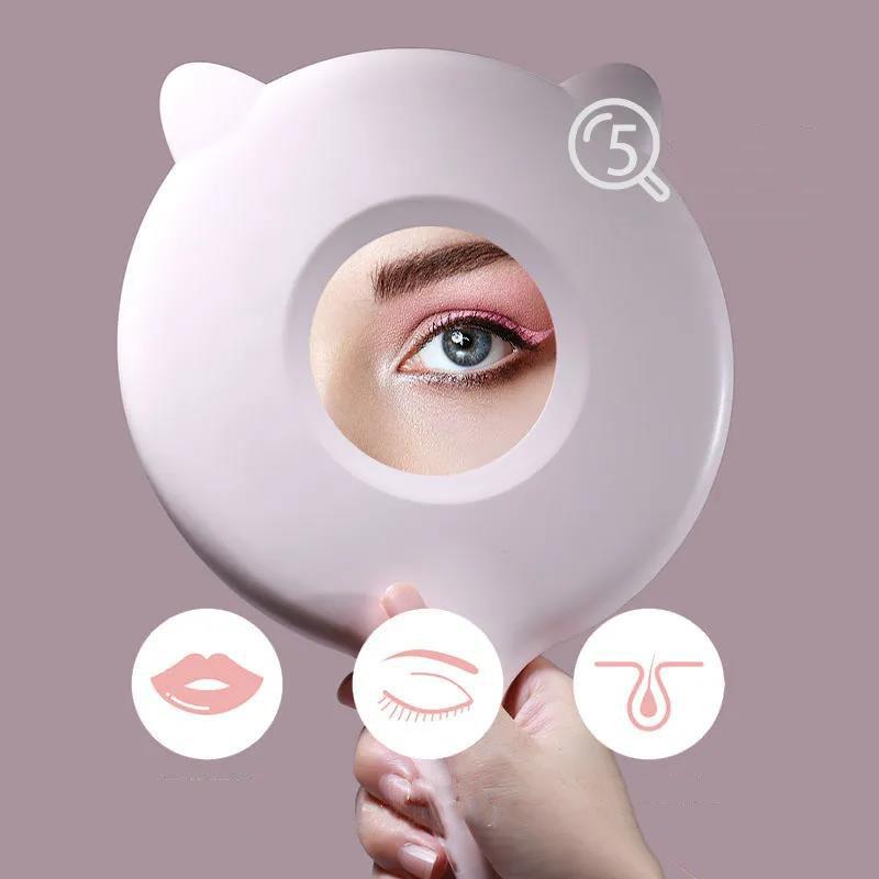 Cat Ears 3 Levels Ligthing LED Makeup Mirror Portable Travel Desktop Mirror Touch Screen USB Charging