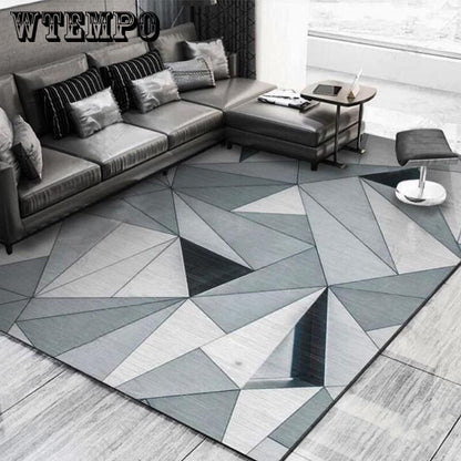 Nordic Style Geometric Carpet for Living Room Anti-Slip Soft Bedroom Floor Mats Doormat