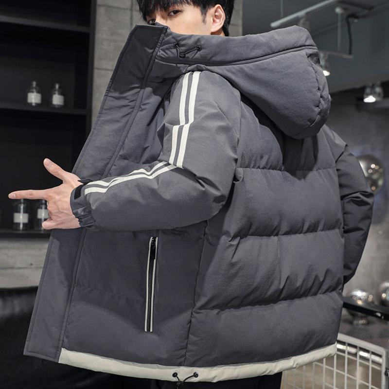 Cotton Men's Winter Jacket Korean Style Trend Thickening Tooling Youth Hooded Cotton Jacket
