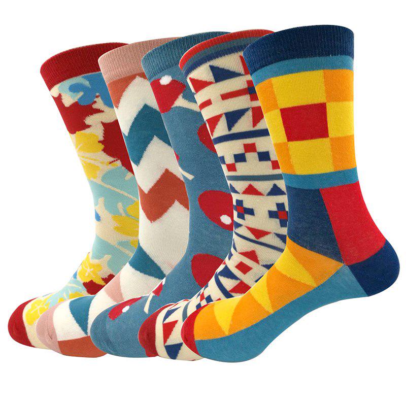 WTEMPO 5 pair/lot Combed Cotton Socks Crew Skateboard Funny Happy Socks Cool Sox Gift Long Harajuku