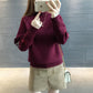 Casual Autumn Winter Turtleneck Sweater Women Embroidery Knitted Sweaters Warm Pullover Sweater