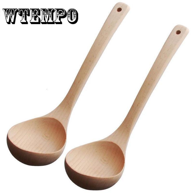 Brand Wood Long Handled Rice Soup Cooking Spoons Handmade