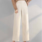 Women's Woolen Pants Autumn and Winter New Loose and Thin Nine-point Straight High-waist Wide-leg Pants Casual Woolen Pants Women