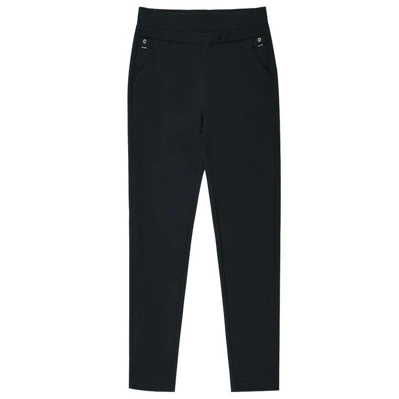 Winter High-waist Stretch Straight Plus Velvet Thick Casual Trousers Plus Size Stretch Women’s Trousers To Keep Warm Solid-color Trousers