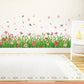 Floral flower skirting wall sticker room staircase background decoration removable stickers
