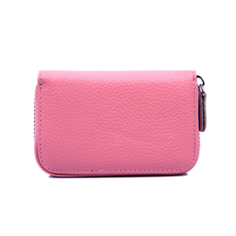 Genuine Leather Women Card Holder Wallets Small Female Pillow Purse Credit Card Bag Zipper Card Case