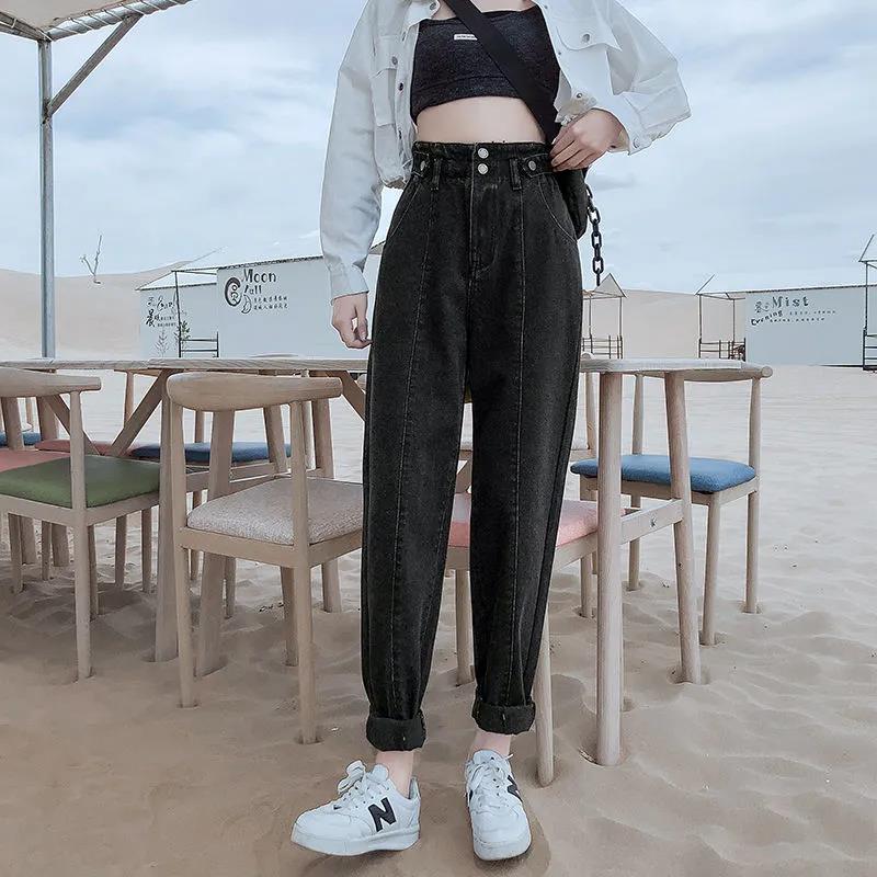 Design Harlan Jeans Female Loose Model High Waist Radish Pants Old Trousers