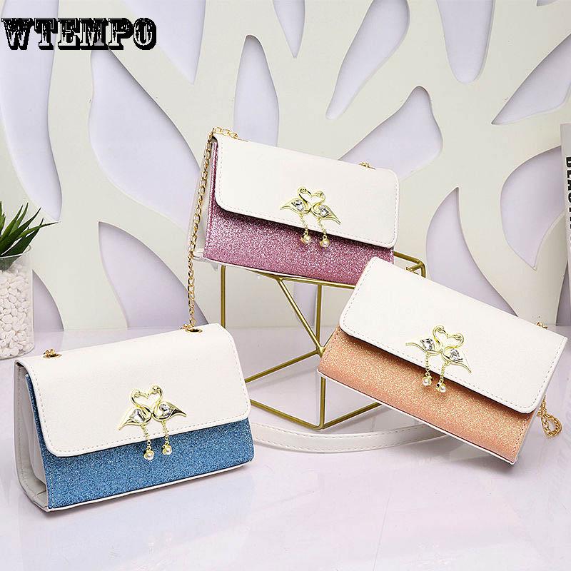 Crossbody Sleek Minimalist Shoulder Bag Handbag Casual Bag Hit Color Chain Bag