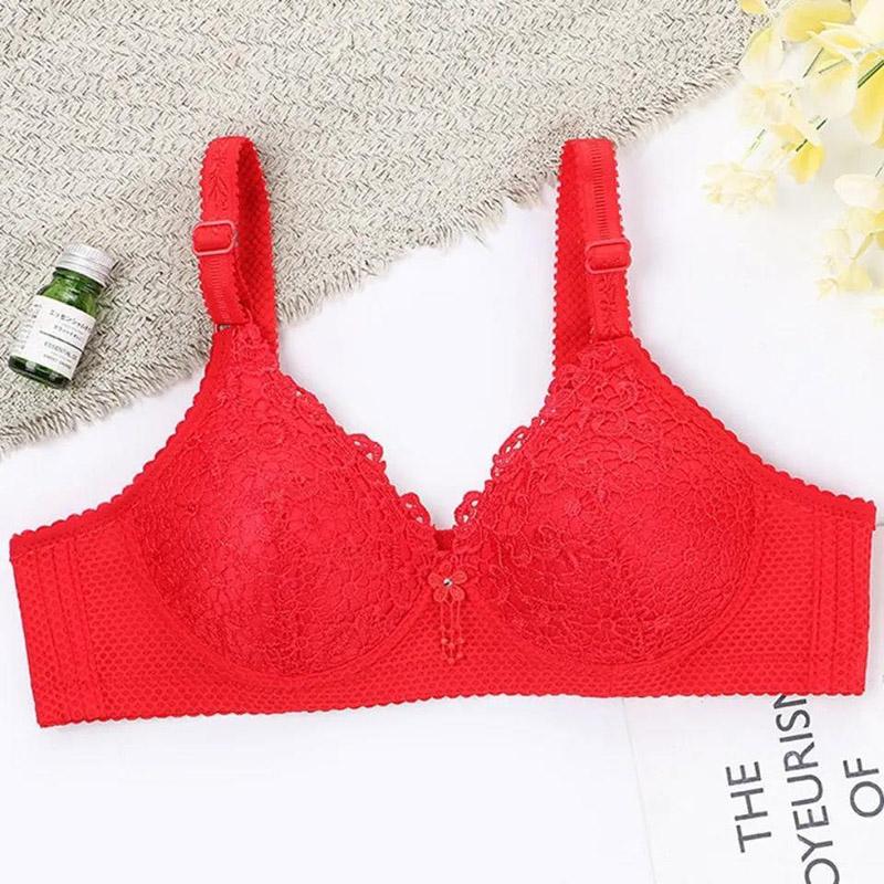 Ladies Underwear Lace Beautiful Back No Steel Rings Gathering and Receiving Side Milk Breathable Skin-Friendly Comfortable Bra