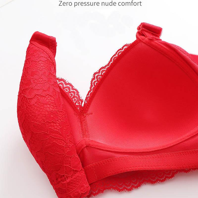 Ladies Bras Lace Large Size Thin No Steel Rings Anti-glare Top Support Full Cup Anti-sagging Gather Skin-Friendly Soft Fashion Beauty Back Bra