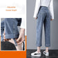 WTEMPO Adjustable trouser length Women's High Washed Denim Waist Wide Leg Pants Straight-leg Pants Super Long Loose Casual