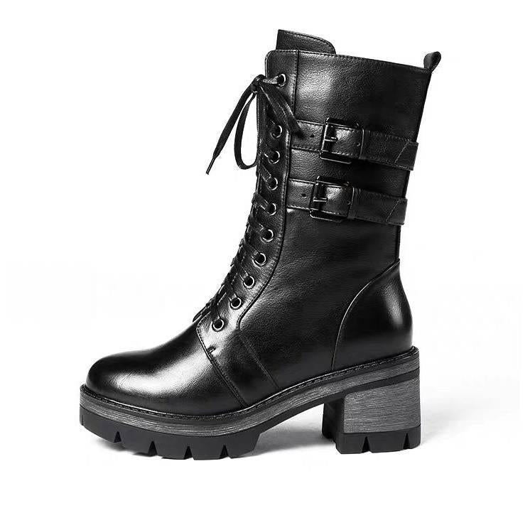 Pair of Boots Martin Boots Warm Winter Shoes Waterproof Mid Calf Snow Boots for Women Botas Mujer