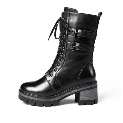 Pair of Boots Martin Boots Warm Winter Shoes Waterproof Mid Calf Snow Boots for Women Botas Mujer