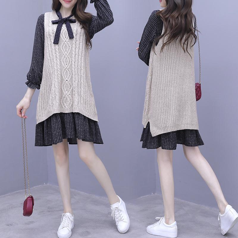 Spring and Autumn Light Luxury Small Fragrant Vest Temperament Long Sleeve Vest Sleeveless Sweater Casual Fashion Top