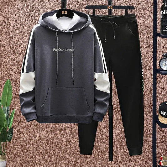 Spring & Fall Pullovers Suit Hooded Pullovers and Casual Pants School Trends Sports Suit Sweater Suit Men