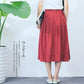 Women Cotton Linen Skirts Pockets Casual Skirt 2020 Summer Midi Skirt Baggy Party Jupe Faldas Plus Size