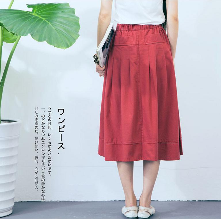 Women Cotton Linen Skirts Pockets Casual Skirt 2020 Summer Midi Skirt Baggy Party Jupe Faldas Plus Size