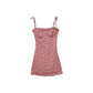 Women's Summer French Elegant Retro Pink Floral Suspender with Ruffle Bra Dress