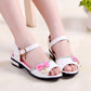 Girls' Sandals Summer Korean Version   High-heeled Children's Beach Shoes  Big children  Little Girls Soft-soled Princess Shoes