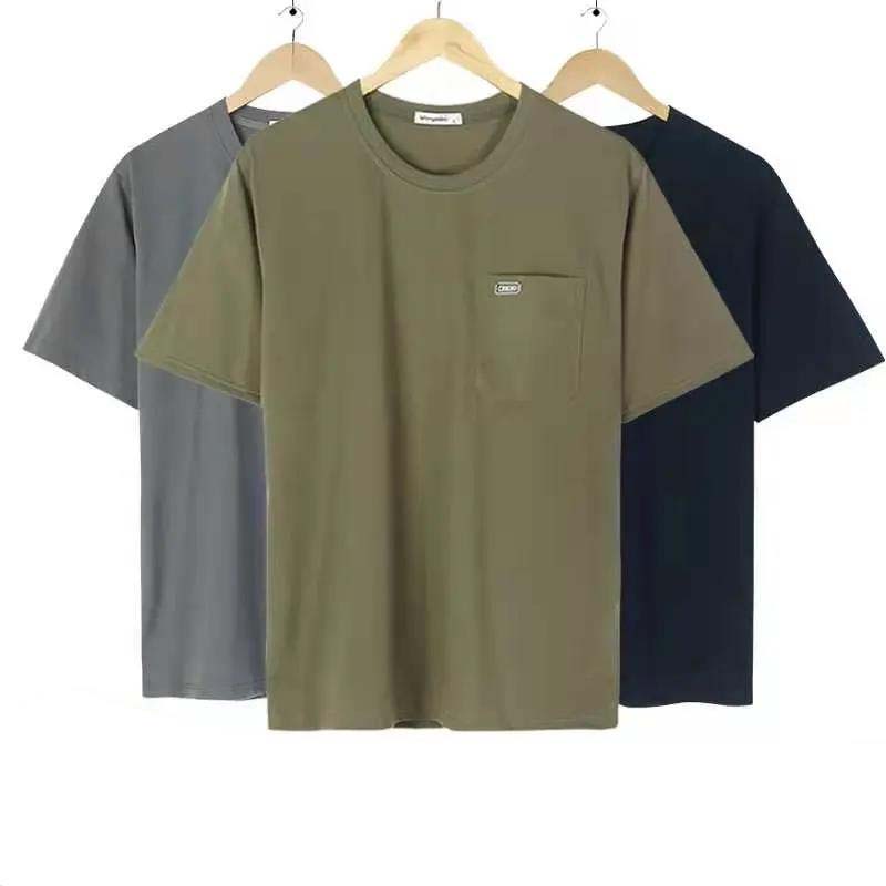 Middle-aged Half-sleeved Loose Large Size T-shirt Short-sleeved Men's Round Neck Top