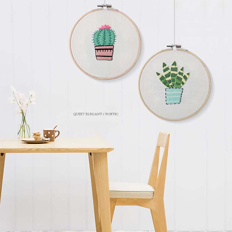 Plant Printing Embroidery DIY Su Embroidery Handmade Cross Stitch Fabric Material Package European Style Home Adult Beginner